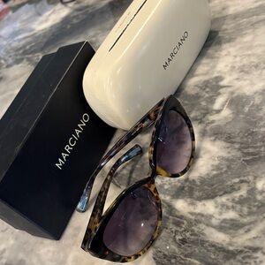 Marciano Leopard Print Sunglasses with Dark Lenses